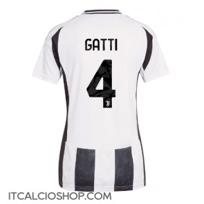 Juventus Federico Gatti #4 Prima Maglia Femmina 2024-25 Manica Corta